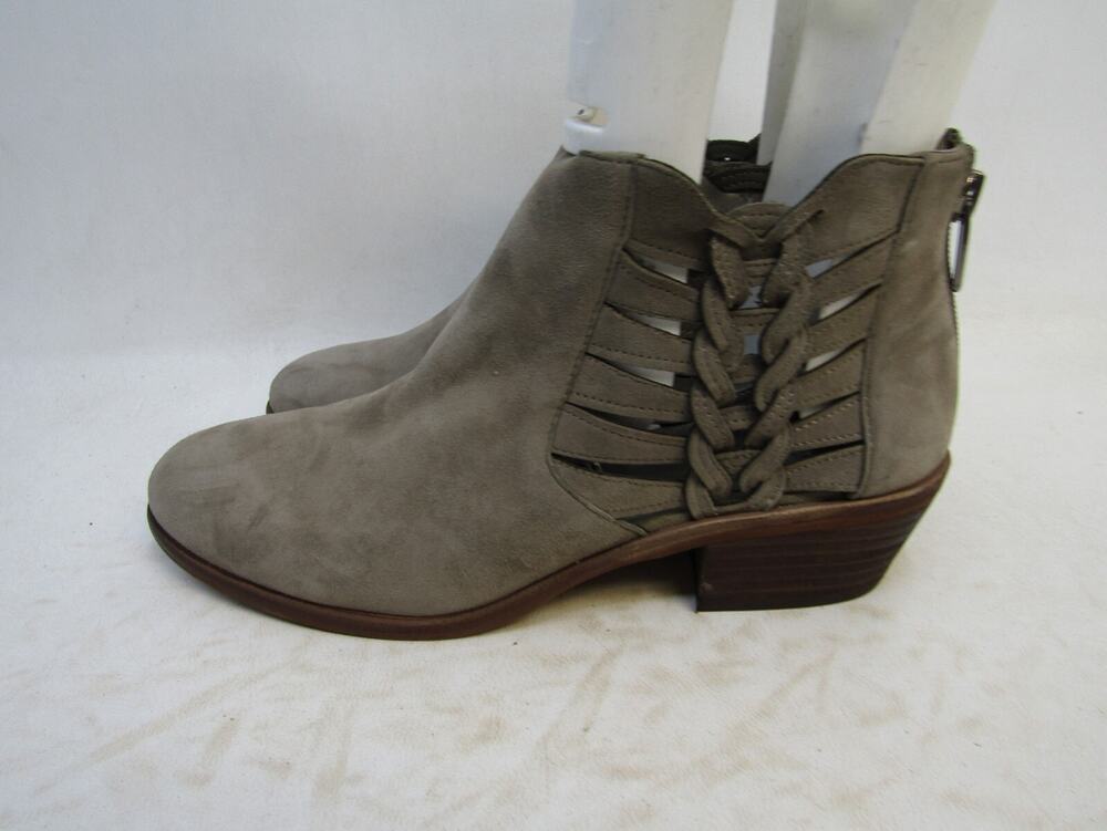 VINCE CAMUTO Womens Size 8 M Brown Suede Zip Braided Ankle Fashion Boots Booties